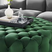 Emerald finish button tufted performance velvet large round ottoman by Modway additional picture 5