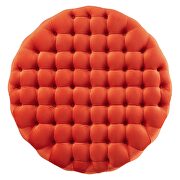 Orange finish button tufted performance velvet large round ottoman by Modway additional picture 3