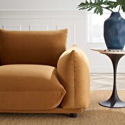 Performance velvet armchair in cognac additional photo 3 of 6