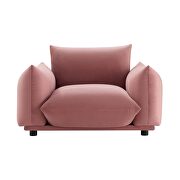 Performance velvet armchair in dusty rose additional photo 4 of 6