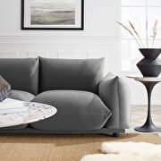 Performance velvet sofa in gray additional photo 2 of 6