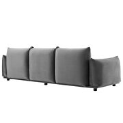 Performance velvet sofa in gray additional photo 5 of 6