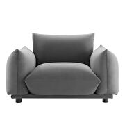 Performance velvet armchair in gray additional photo 4 of 6