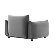 Performance velvet armchair in gray additional photo 5 of 6