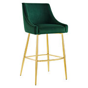 Green finish performance velvet upholstery bar stool by Modway additional picture 2