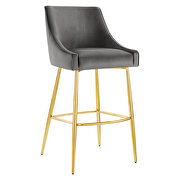 Gray finish performance velvet upholstery bar stool by Modway additional picture 2