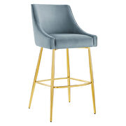 Light blue finish performance velvet upholstery bar stool by Modway additional picture 2