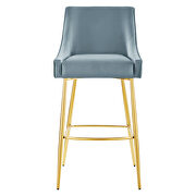 Light blue finish performance velvet upholstery bar stool by Modway additional picture 3