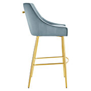 Light blue finish performance velvet upholstery bar stool by Modway additional picture 4