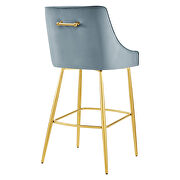 Light blue finish performance velvet upholstery bar stool by Modway additional picture 5