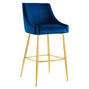 Navy finish performance velvet upholstery bar stool by Modway additional picture 2