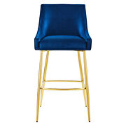 Navy finish performance velvet upholstery bar stool by Modway additional picture 3