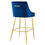 Navy finish performance velvet upholstery bar stool by Modway additional picture 5