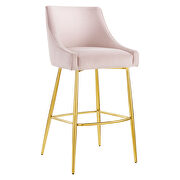Pink finish performance velvet upholstery bar stool by Modway additional picture 2