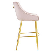 Pink finish performance velvet upholstery bar stool by Modway additional picture 4
