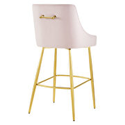 Pink finish performance velvet upholstery bar stool by Modway additional picture 5