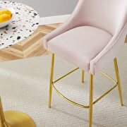 Pink finish performance velvet upholstery bar stool by Modway additional picture 8