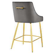 Gray finish performance velvet upholstery counter stool by Modway additional picture 5