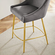 Gray finish performance velvet upholstery counter stool by Modway additional picture 8