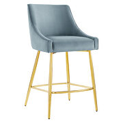 Light blue finish performance velvet upholstery counter stool by Modway additional picture 2