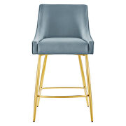 Light blue finish performance velvet upholstery counter stool by Modway additional picture 3