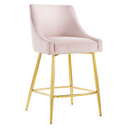 Pink finish performance velvet upholstery counter stool additional photo 2 of 7