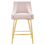 Pink finish performance velvet upholstery counter stool by Modway additional picture 3