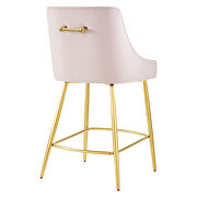 Pink finish performance velvet upholstery counter stool additional photo 5 of 7