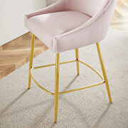 Pink finish performance velvet upholstery counter stool by Modway additional picture 8