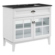 Bathroom vanity cabinet in white w/ black ceramic sink basin by Modway additional picture 2