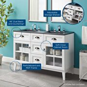 Double bathroom vanity cabinet in white black additional photo 2 of 9
