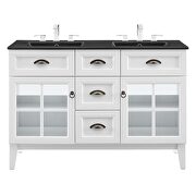 Double bathroom vanity cabinet in white black by Modway additional picture 7