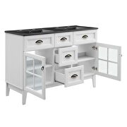 Double bathroom vanity cabinet in white black by Modway additional picture 9