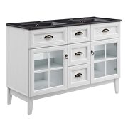 Double bathroom vanity cabinet in white black by Modway additional picture 10