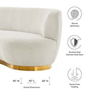 Ivory finish upholstery fabric sofa by Modway additional picture 8