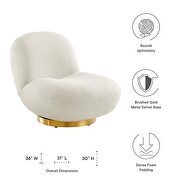 Ivory finish upholstery fabric swivel chair by Modway additional picture 8