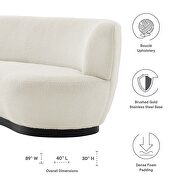 Ivory finish upholstered fabric sofa by Modway additional picture 8