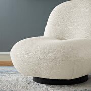 Ivory finish upholstered fabric swivel chair by Modway additional picture 3