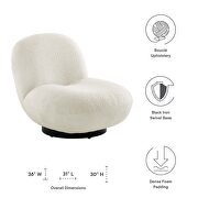 Ivory finish upholstered fabric swivel chair by Modway additional picture 8