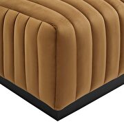 Channel tufted performance velvet ottoman in black/ cognac by Modway additional picture 2