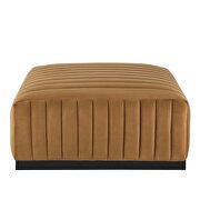 Channel tufted performance velvet ottoman in black/ cognac by Modway additional picture 3