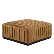 Channel tufted performance velvet ottoman in black/ cognac by Modway additional picture 4