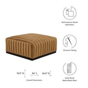Channel tufted performance velvet ottoman in black/ cognac by Modway additional picture 5