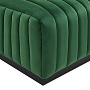 Channel tufted performance velvet ottoman in black/ emerald by Modway additional picture 2