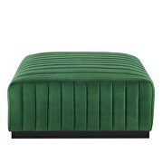 Channel tufted performance velvet ottoman in black/ emerald by Modway additional picture 3