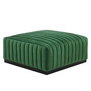 Channel tufted performance velvet ottoman in black/ emerald by Modway additional picture 4
