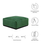 Channel tufted performance velvet ottoman in black/ emerald by Modway additional picture 5