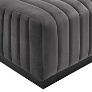 Channel tufted performance velvet ottoman in black/ gray by Modway additional picture 2