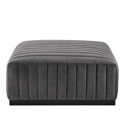 Channel tufted performance velvet ottoman in black/ gray by Modway additional picture 3