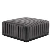 Channel tufted performance velvet ottoman in black/ gray by Modway additional picture 4
